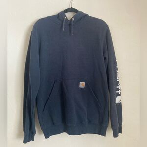Carhartt K288-472 Workwear Signature Sleeve Mens Hoodie Navy Sz Small Pw11